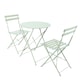 image 1 of Charles Bentley 3 Piece Metal Bistro Set Garden Patio Table & 2 Chairs - Heritage Green
