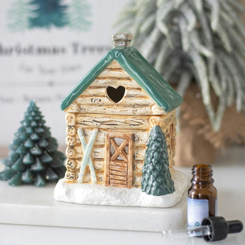 image 1 of Christmas Cabin Ski Chalet Oil Burner