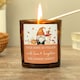 image 3 of Personalised Autumn Gonk Amber Glass Candle Brown