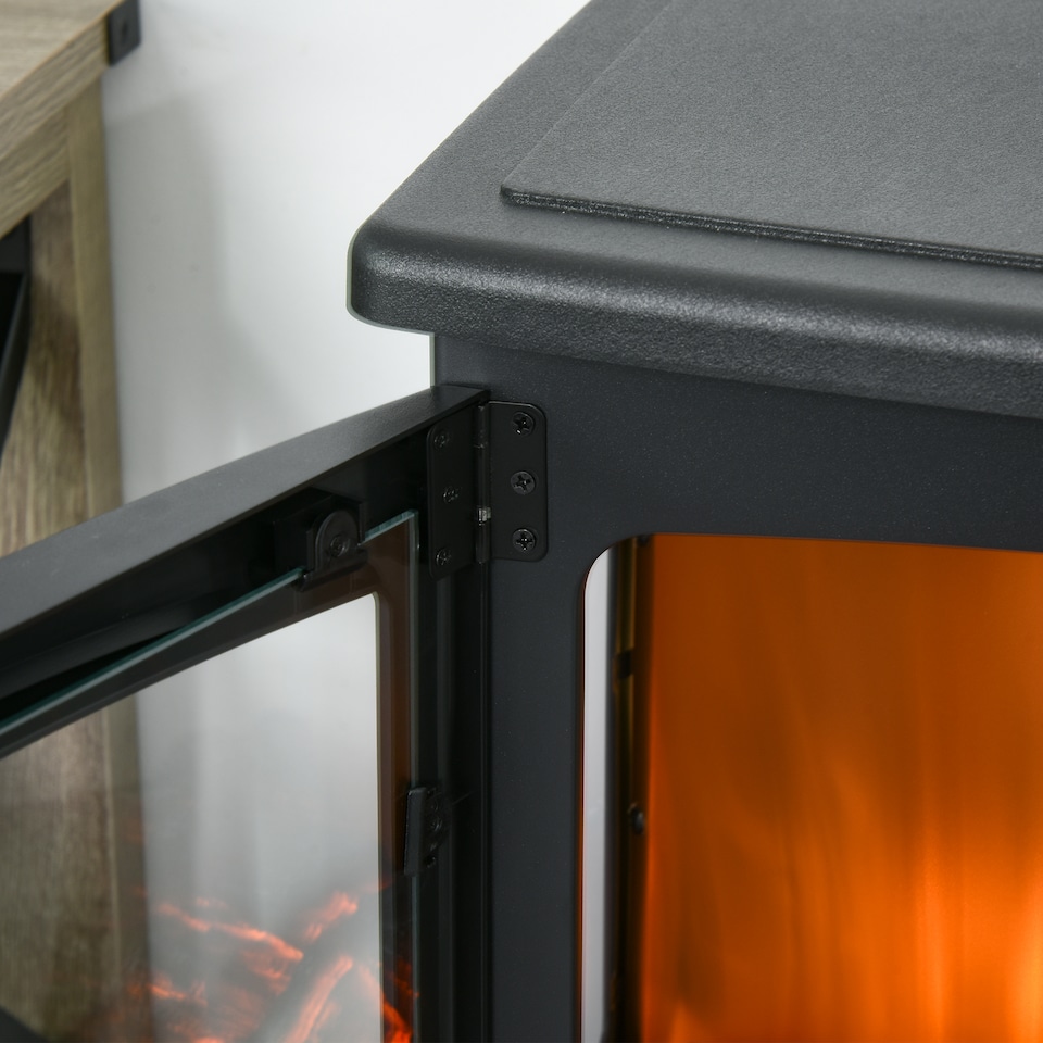 image 1 of HOMCOM 900W/1800W Freestanding Electric Fireplace w/ Adjustable Artificial Flame