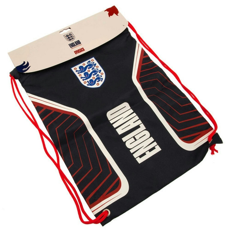 image 1 of England FA Flash Drawstring Bag - Black/White/Red - One Size Black | One Size