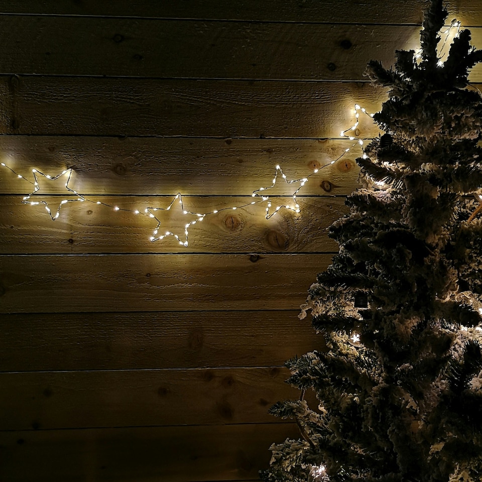 image 1 of 2.6m Set of 10 Star Curtain Lights 227 Warm White LEDs Microbrights String Lights