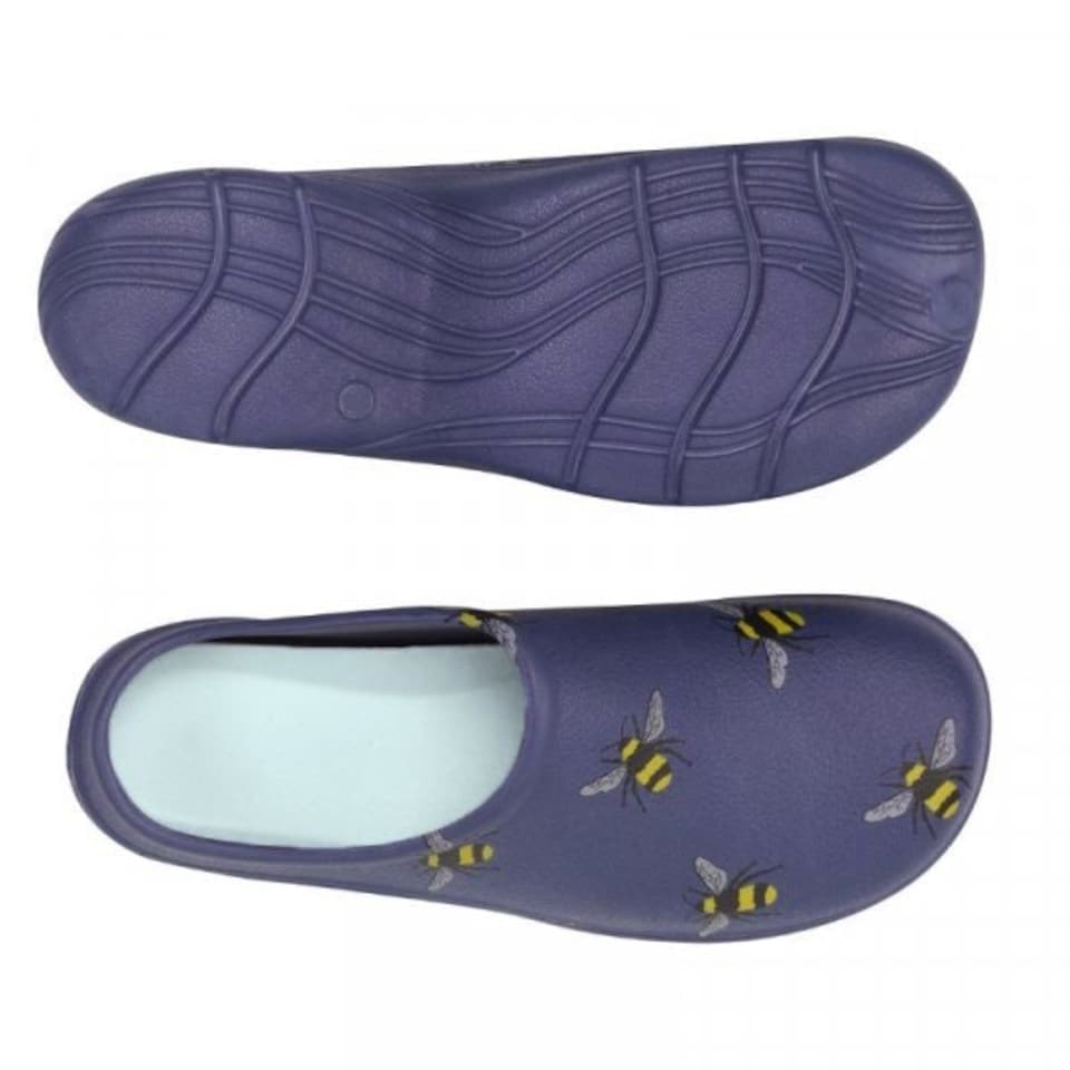 image 1 of Briers Comfi Garden Clogs Blue Bees Size UK 6