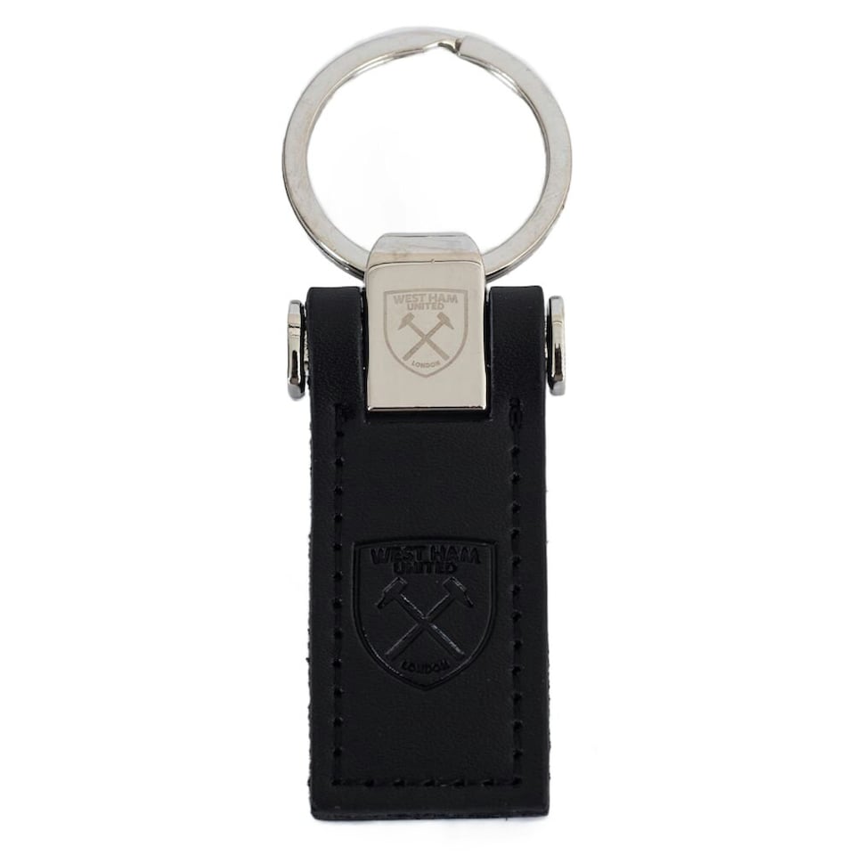 image 1 of West Ham United FC Leather Keyring - Black - One Size