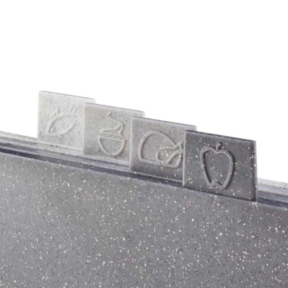 image 1 of Cooks Professional Set of 4 Granite Effect Index Chopping Boards with Stand