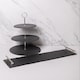 image 2 of 2pc Slate Serving Set with Appetiser Slate 3-Tier Serving Stand and Rectangular Serving Platter with Handles | Black