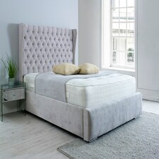 Salva Plush Small Double Bed Frame - Silver