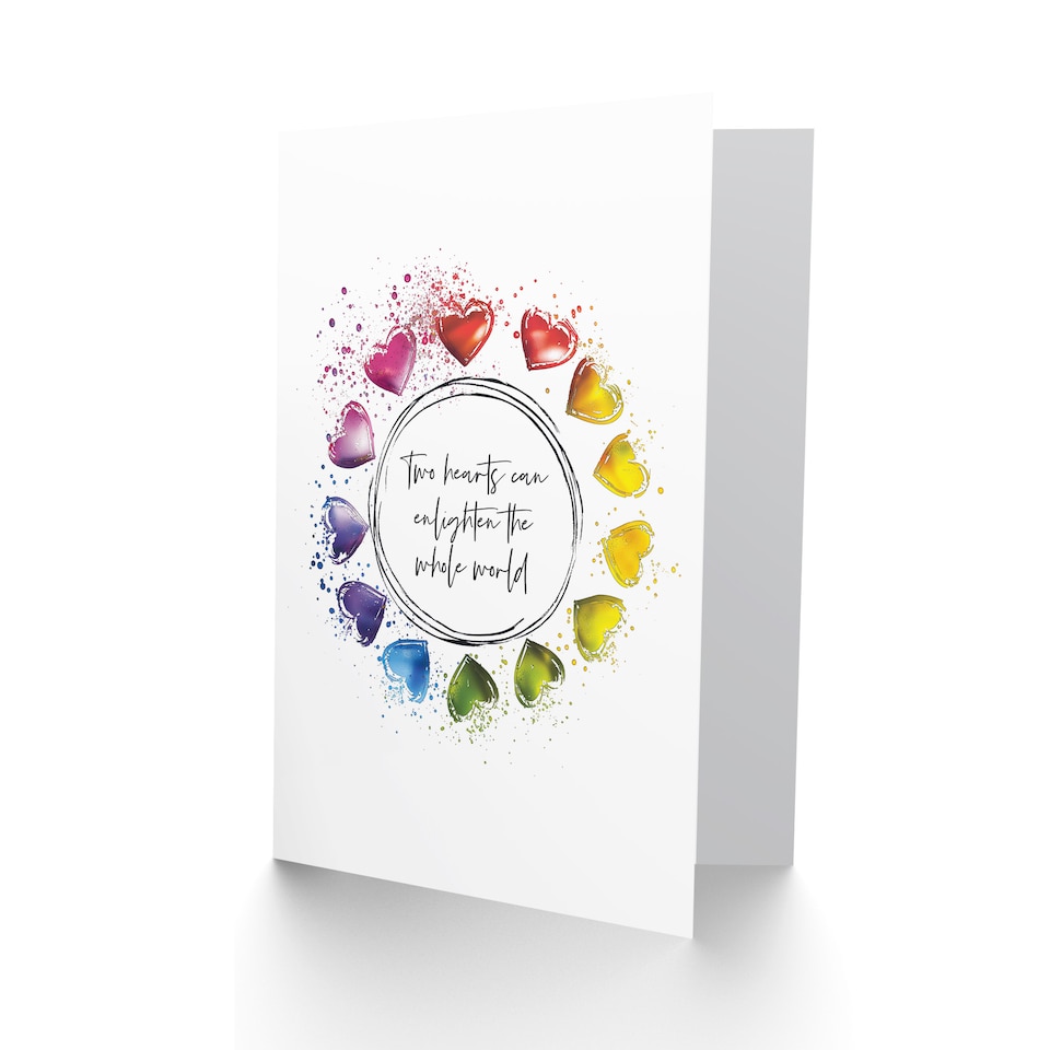 image 1 of Wedding Card Marriage Poem Two Heart K Aumann Quote Rainbow