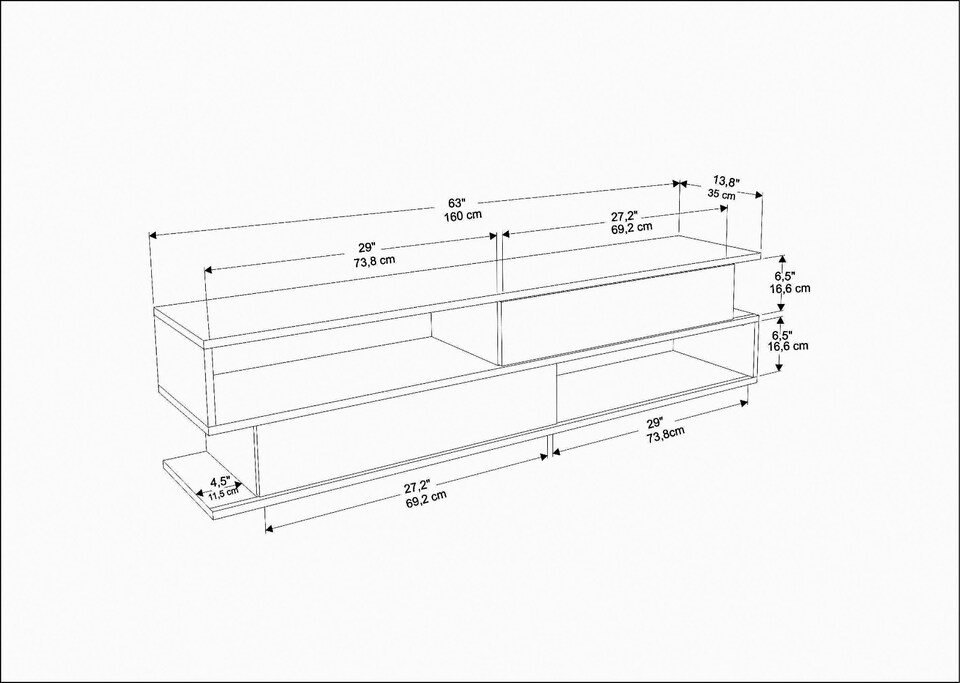 image 1 of Decorotika Cortez Modern  TV Unit for TV's up to 72 inches | Multi | Oud and Black | One Size | 1
