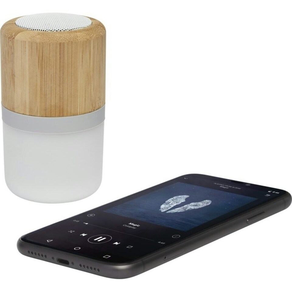 image 1 of Bullet Aurea Bamboo Light Up Bluetooth Speaker - Brown/White - One Size