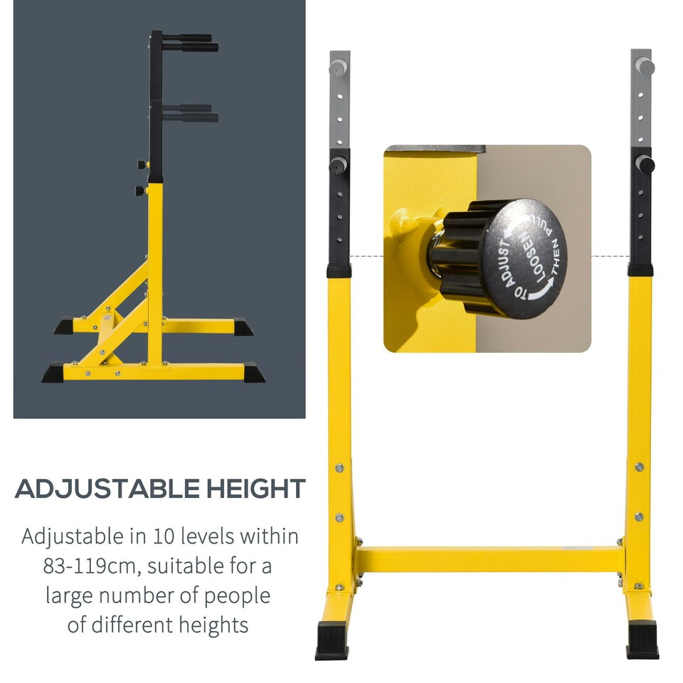 image 1 of HOMCOM Dip Station Chin Up Parallel Bars Pull Up Power Tower Home Gym Workout