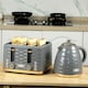 image 2 of HOMCOM Kettle and Toaster Set 1.7L Rapid Boil Kettle & 4 Slice Toaster Grey