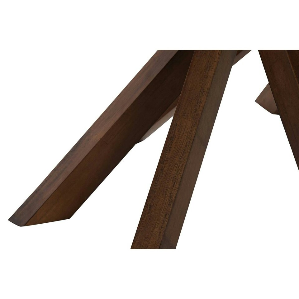 image 1 of Dining Table DKD Home Decor Crystal Brown Transparent Walnut 120 x 120 x 76 cm