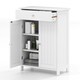 image 1 of COSTWAY Bathroom Floor Cabinet Storage Organizer White White