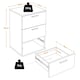 image 3 of Yaheetech Classic Wooden End Table with 3 Drawers White