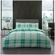 image 1 of VELVETIO Bardsley Check Printed Duvet Cover Set Reversible Polycotton Beddings Blue | Teal | Double