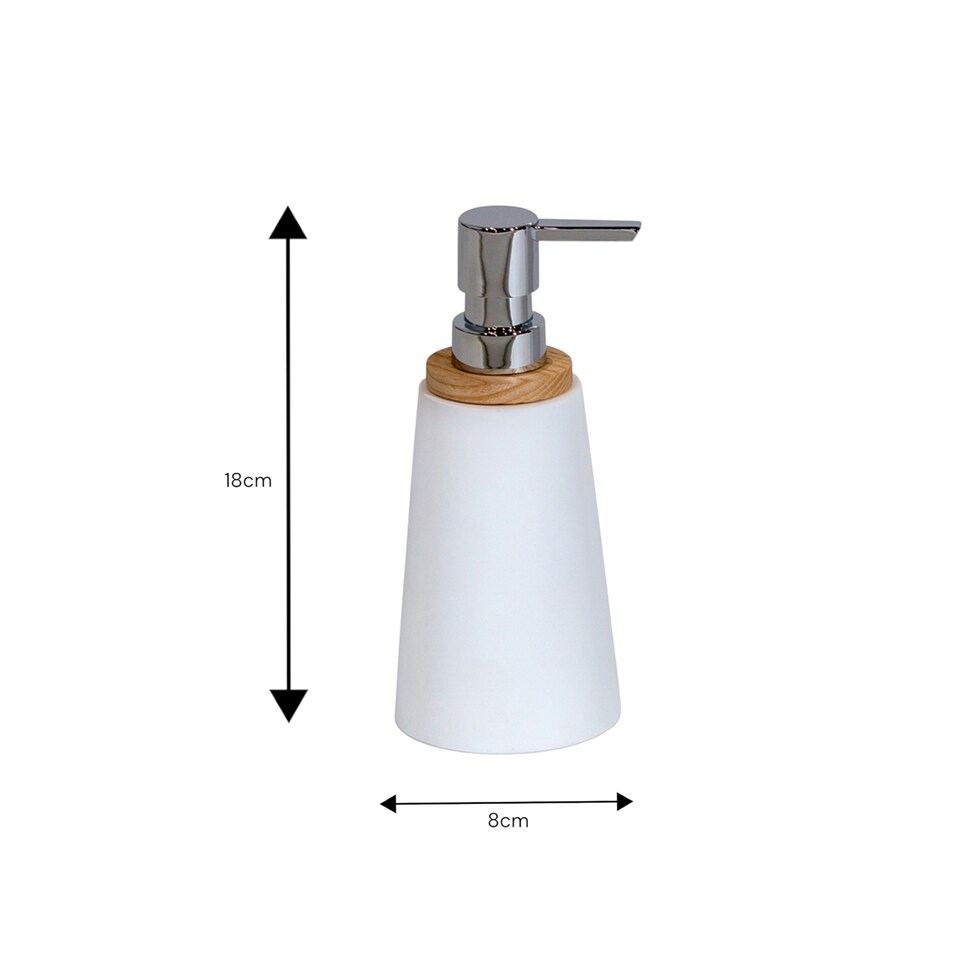image 1 of Showerdrape Sonata White Bathroom Accessory Set - Soap Dispenser & Toothbrush Holder | White | White | 1