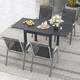image 4 of COSTWAY Patio Dining Table 80-160cm 4-6 Person Grey
