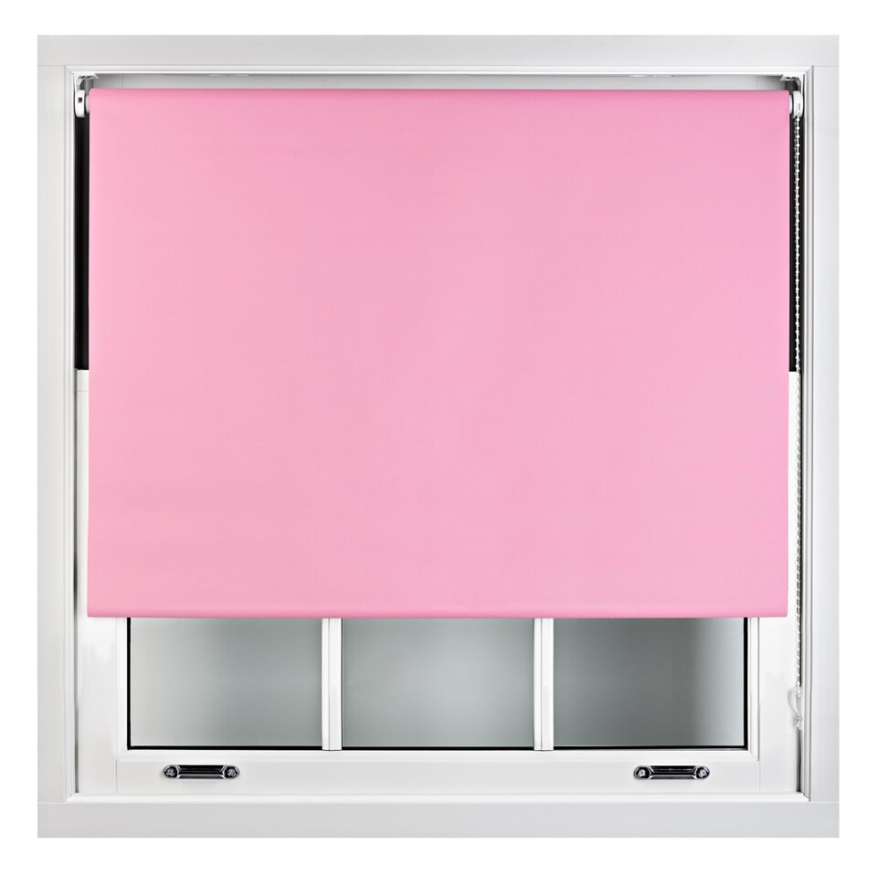 image 1 of Blackout Roller Blind 120cm Wide x 210cm Long | Metal Fittings | Pink | Pink