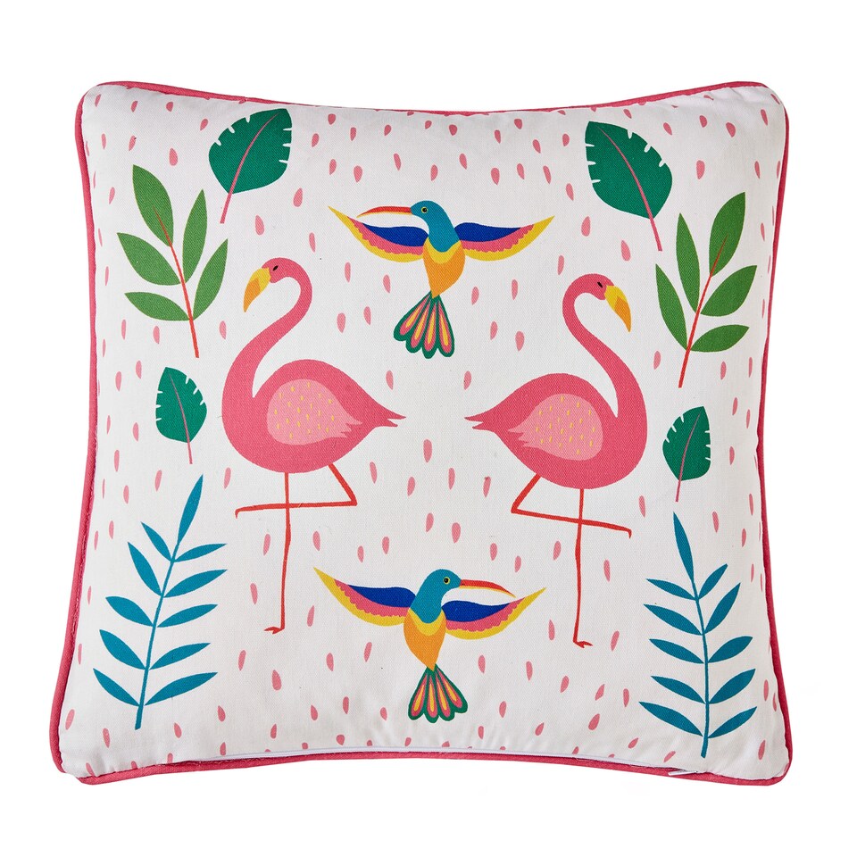 image 1 of Fusion Tropical Flamingo Outdoor Cushion Cover Pink