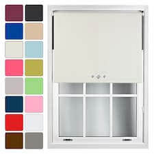 FURNISHED Blackout Roller Blinds with Triple Diamond Eyelets Cut to Size Easy Fit Window Shade - (W)150cm x (L)165cm | Cream | Cream | (W) 150cm x (L) 165cm