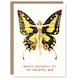 image 1 of 1920S Nouveau Butterfly Woman Elegant Fun Mum Birthday Card