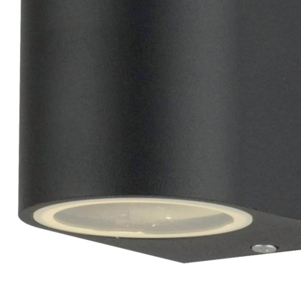 image 1 of Drayton - Black Outdoor Twin Wall Light | Black | Clear | 1