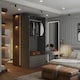 image 3 of Modern 2 Door High Gloss Wardrobe with Mirror, Drawers & Hanging Rail