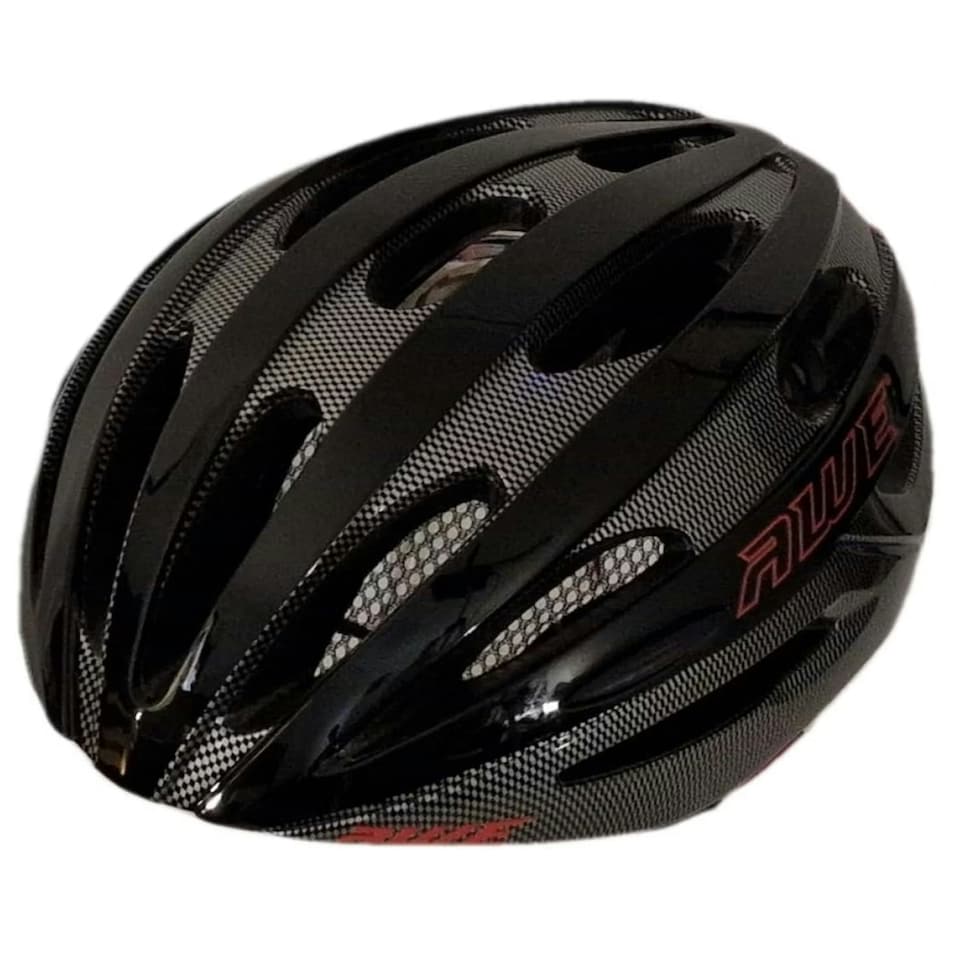image 1 of AWE AweSprint In Mould Bike Helmet Carbon/Black/Red 58-61cm Crash Guarantee* Black | L
