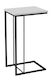 image 1 of C Shaped Side End Table Coffee Snack Living Room Bedside Under Sofa Metal Frame | Multi | White | 1