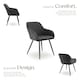 image 3 of Dining Chair Marilyn - corduroy look, upholstered, armchair, continuous backrest - Set of 4 Grey | Anthracite/Black