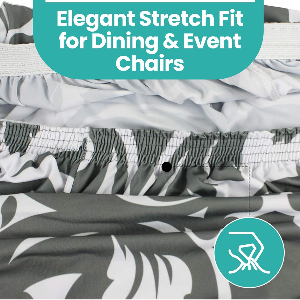 image 1 of High-Back Printed Chair Covers, Spandex Stretch Protective Slipcovers