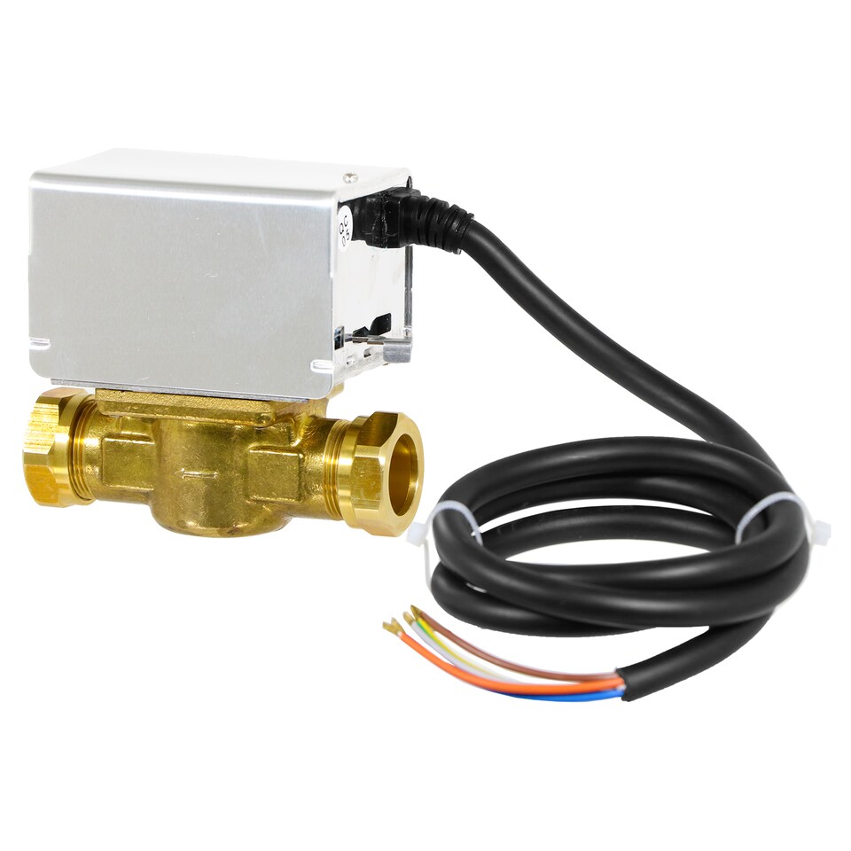 image 1 of Tower 22mm Motorised 2 Port Inline Zone Valve for Central Heating / Boiler System