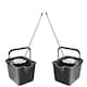 image 2 of 1 x Metallic 12 Litre Cotton Mop & Bucket Hard Floor Cleaning Set With Wringer & Pouring Lip