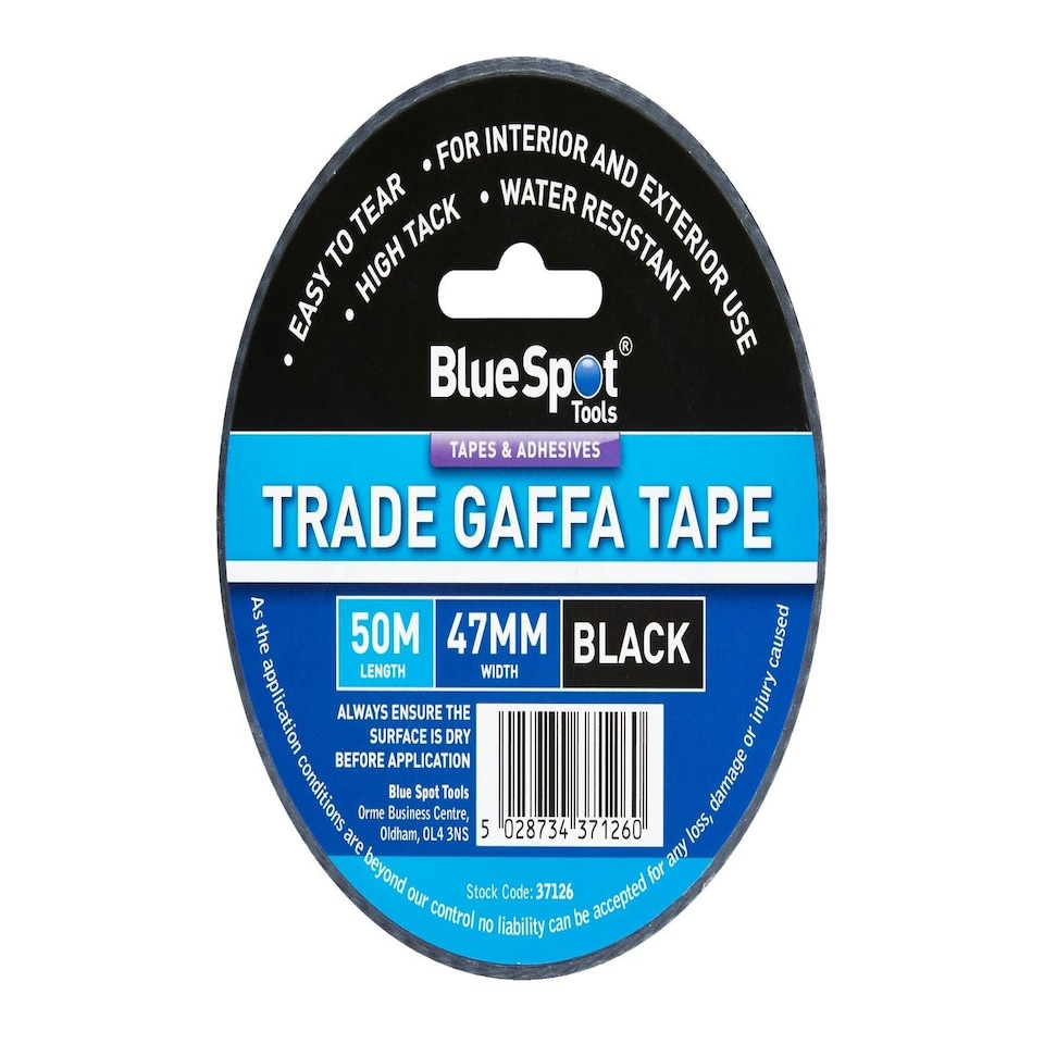 image 1 of Blue Spot Tools - Blue Spot 47mm x 50M Trade Gaffa Tape Black