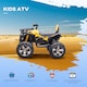 image 3 of HOMCOM 12V Quad Bike, Battery Powered Ride on ATV with LED Lights, Music, Backrest, Forward, Backward, Electric Vehicle Toy Car for Kids, Yellow