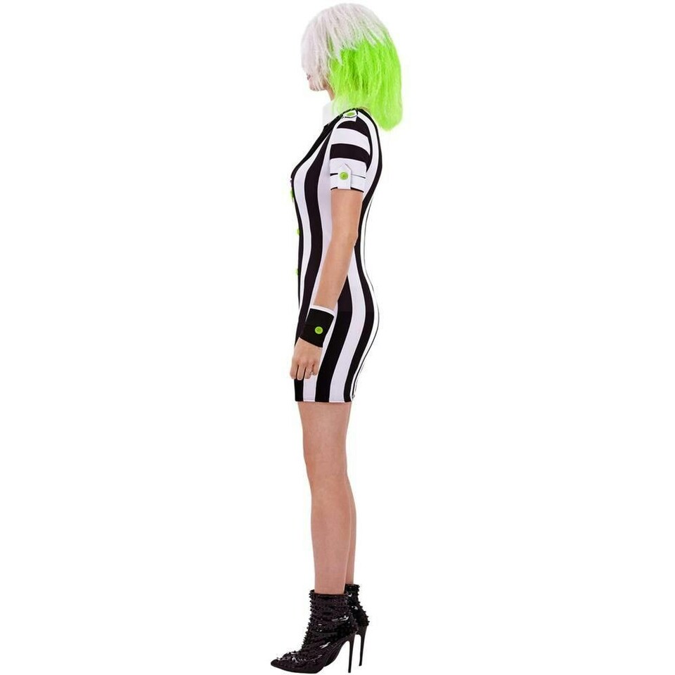 image 1 of Beetlejuice Halloween Costume Dress - Black/White - XL XL