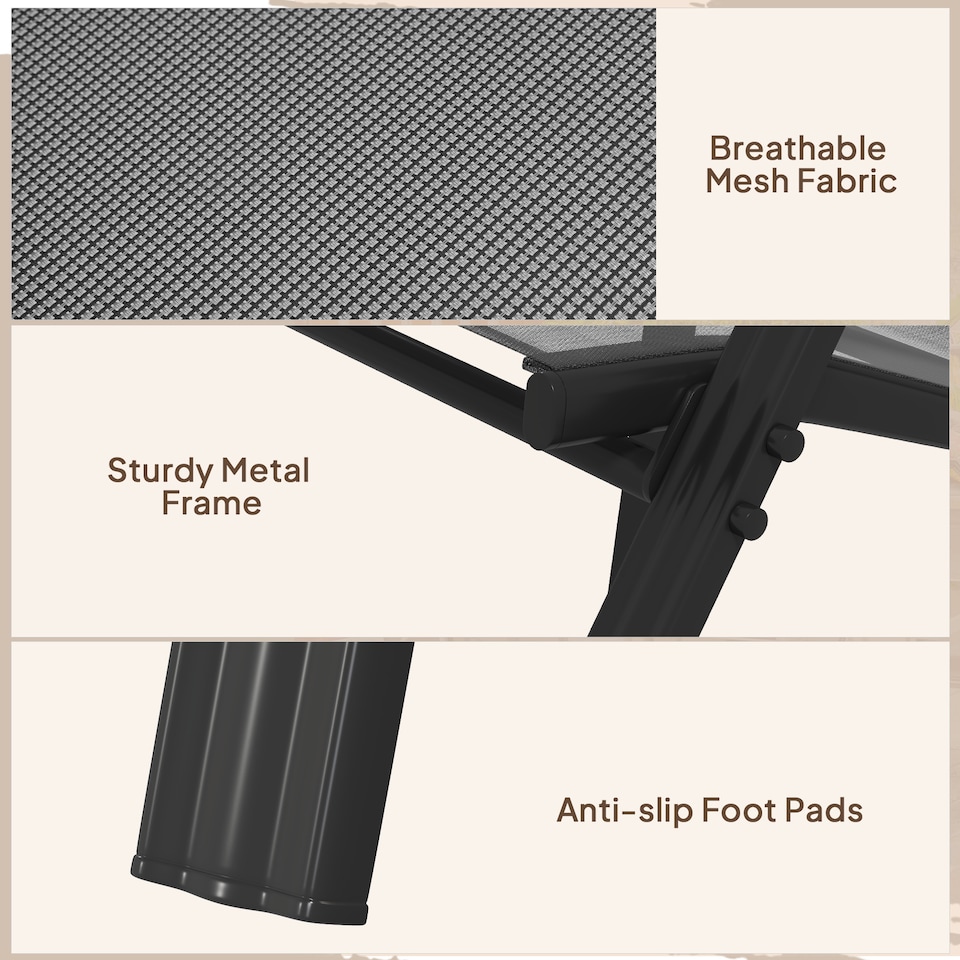 image 1 of Outsunny 4 Pieces Garden Chairs, Stackable Outdoor Chairs with High Backrest and Armrest, Breathable Mesh Fabric Dining Chair Set of 4, Black