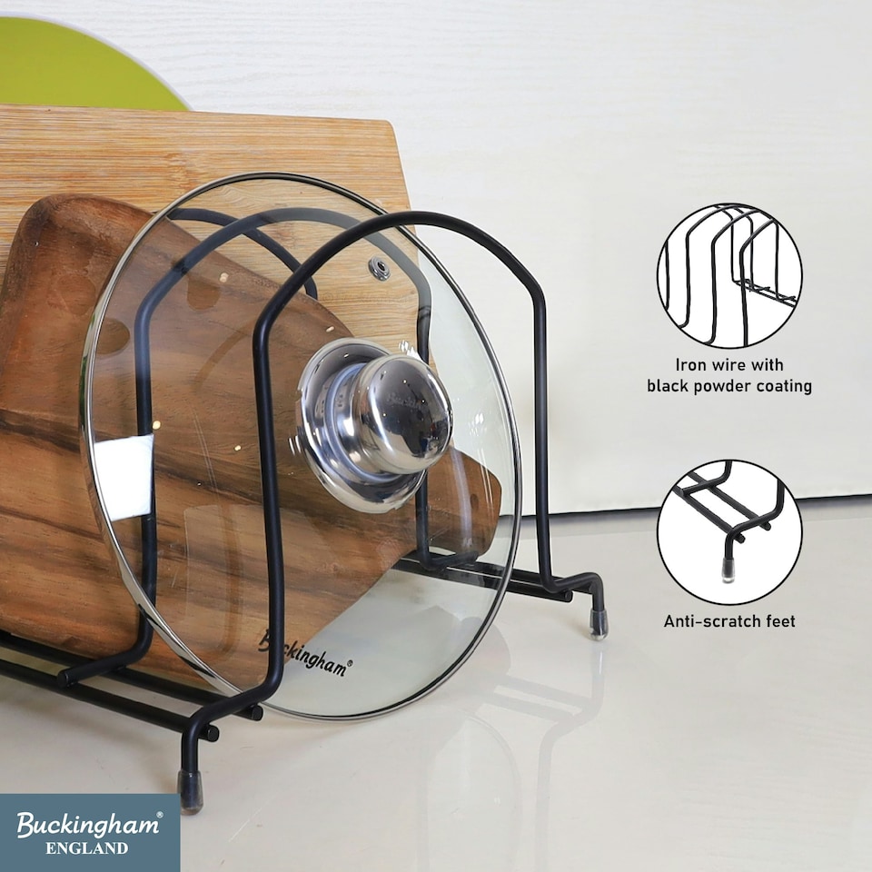 image 1 of Buckingham Kitchen Organising Chopping Board Rack 26 cm - Black | Black