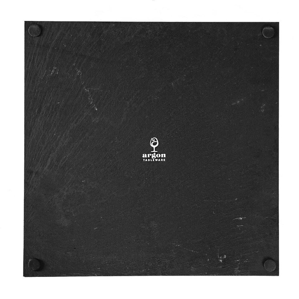 image 1 of Argon Tableware Square Slate Placemats - Set of 24 Natural Stone Smooth Edge Slate Dinner Mats Dinnerware Plate Placemats 33cm