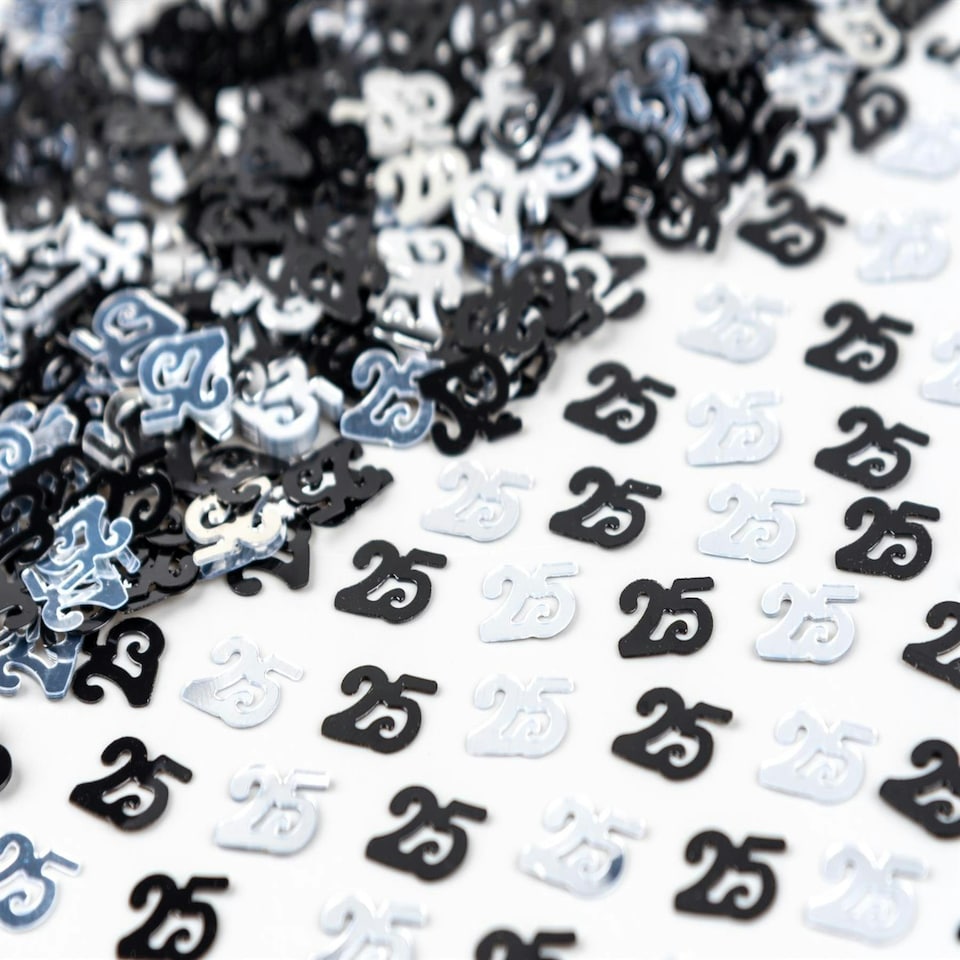 image 1 of 25th Confetti Black & Silver 14G 1PK