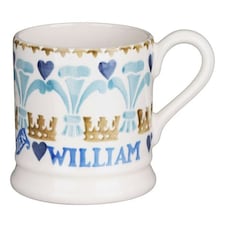 Mug: 1 x 300ml Emma Bridgewater Prince and Princess of Wales Half Pint Mug, Ceramic White