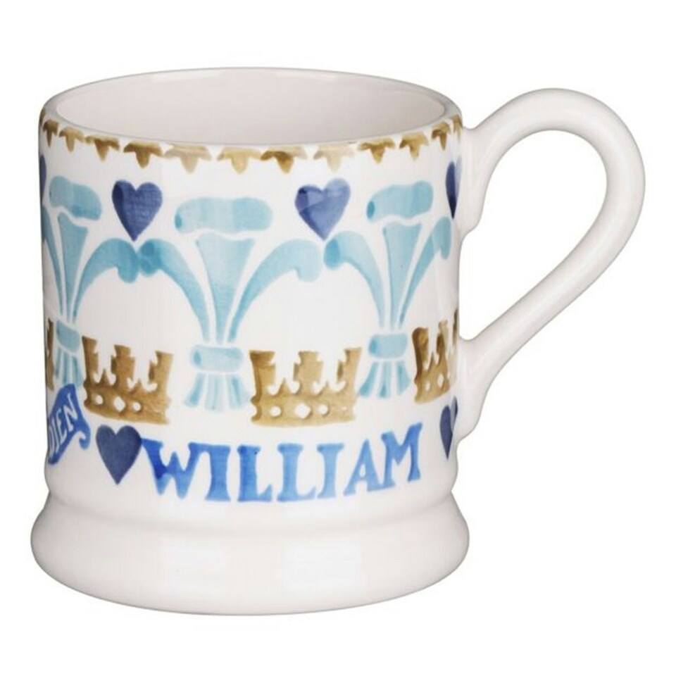image 1 of Mug: 1 x 300ml Emma Bridgewater Prince and Princess of Wales Half Pint Mug, Ceramic White