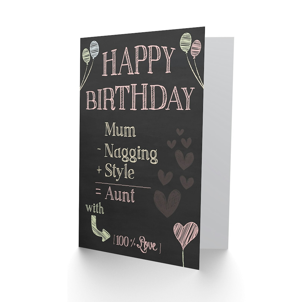 image 1 of Equation 100 Percent Love Formula Aunt Birthday Card