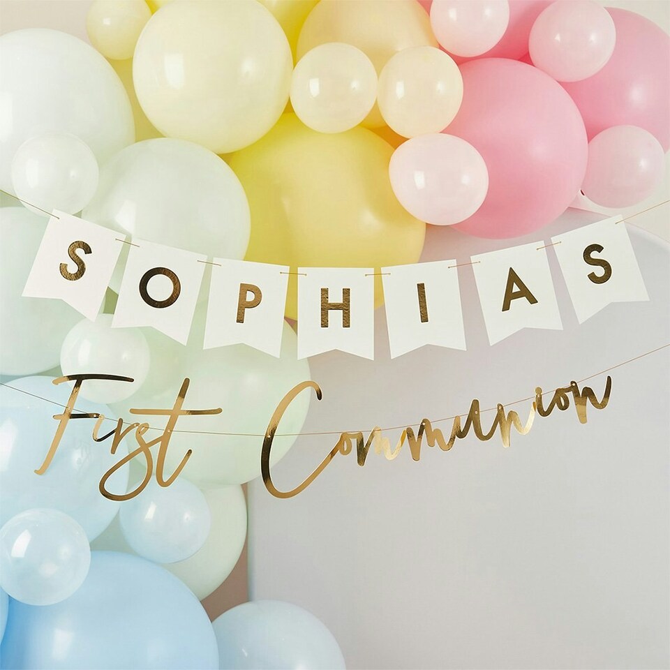 image 1 of Gold Communion Customisable Card Banner x2 2m | Multi