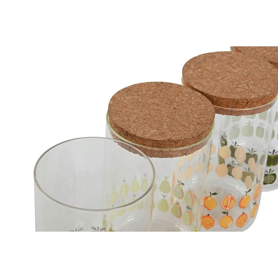 image 1 of Tin Home ESPRIT Yellow Green Natural Cork Silicone Borosilicate Glass Shabby Chic 1 L (4 Units) N/A
