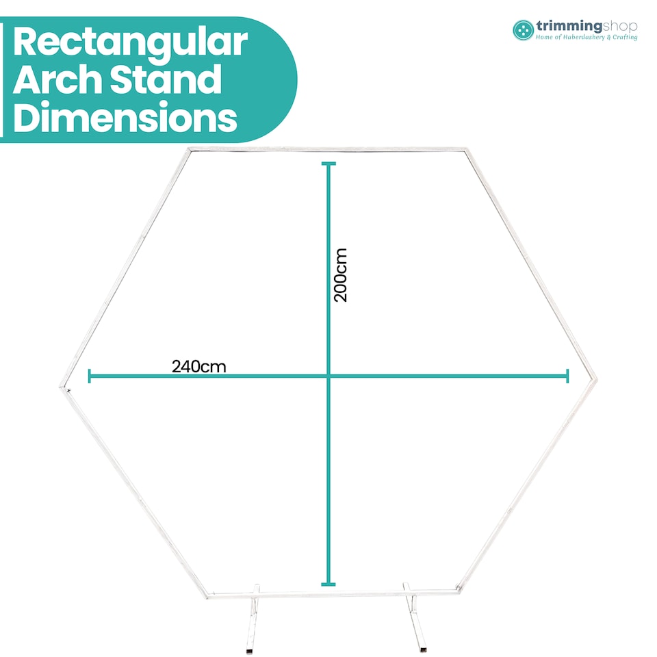 image 1 of White Hexagon Arch Stand Party Background Decoration, Garden Arbors - 240cm
