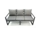image 3 of Fimous 11 Seater Garden Sofa Set Aluminium Furniture Rising Dining Tabe Set with 2 Side Tables 2 Big Footstools Dark Grey