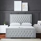 image 2 of Allegra Divan Bed with Upholstered Headboard - Silver - Super King / 6ft