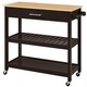 image 1 of Yaheetech Rolling Kitchen Island Cart on Wheels Espresso